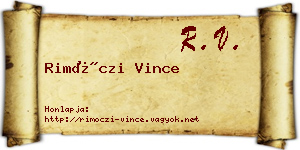 Rimóczi Vince névjegykártya